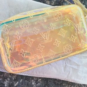 Authentic Louis Vuitton Pochette Volga Limited Edition Monogram Prism Pvc Clutch